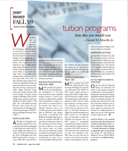 2009_Sept Oct_GMM_Tuition programs how they can benefit you_Downriver Profile